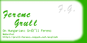 ferenc grull business card